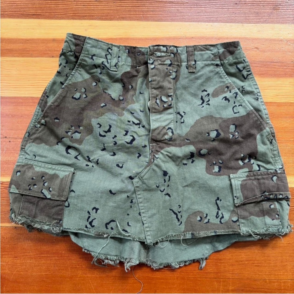 Camouflage Mini Skirt with Pockets